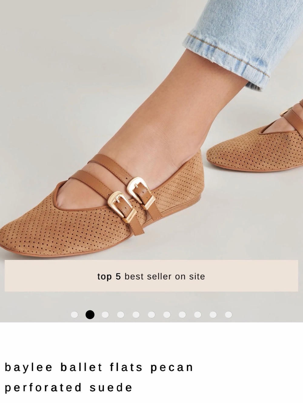 Dolce Vita - 7.5 women’s - baylee ballet flats pecan perforated suede